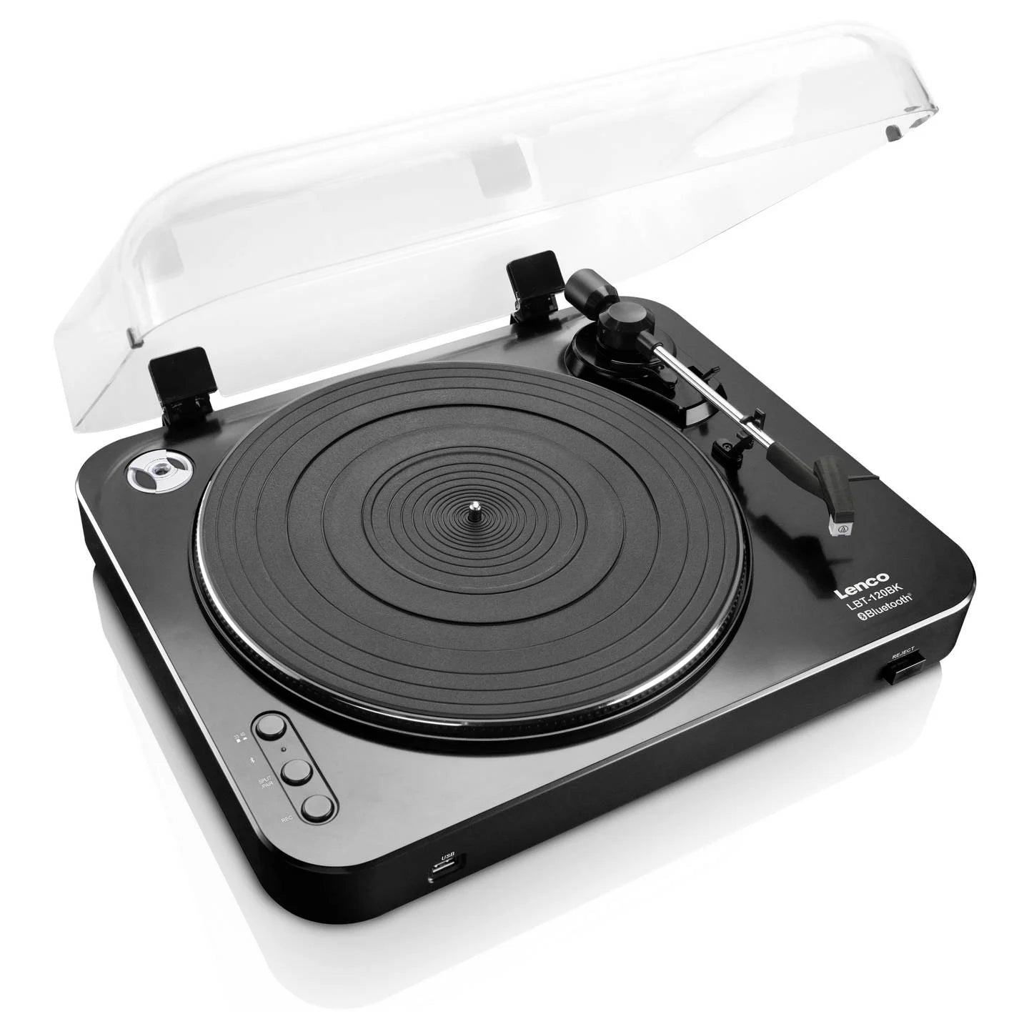 Lenco LBT-120BK – Bluetooth® Lemezjátszó USB Digitalizálással és Félautomata Vezérléssel