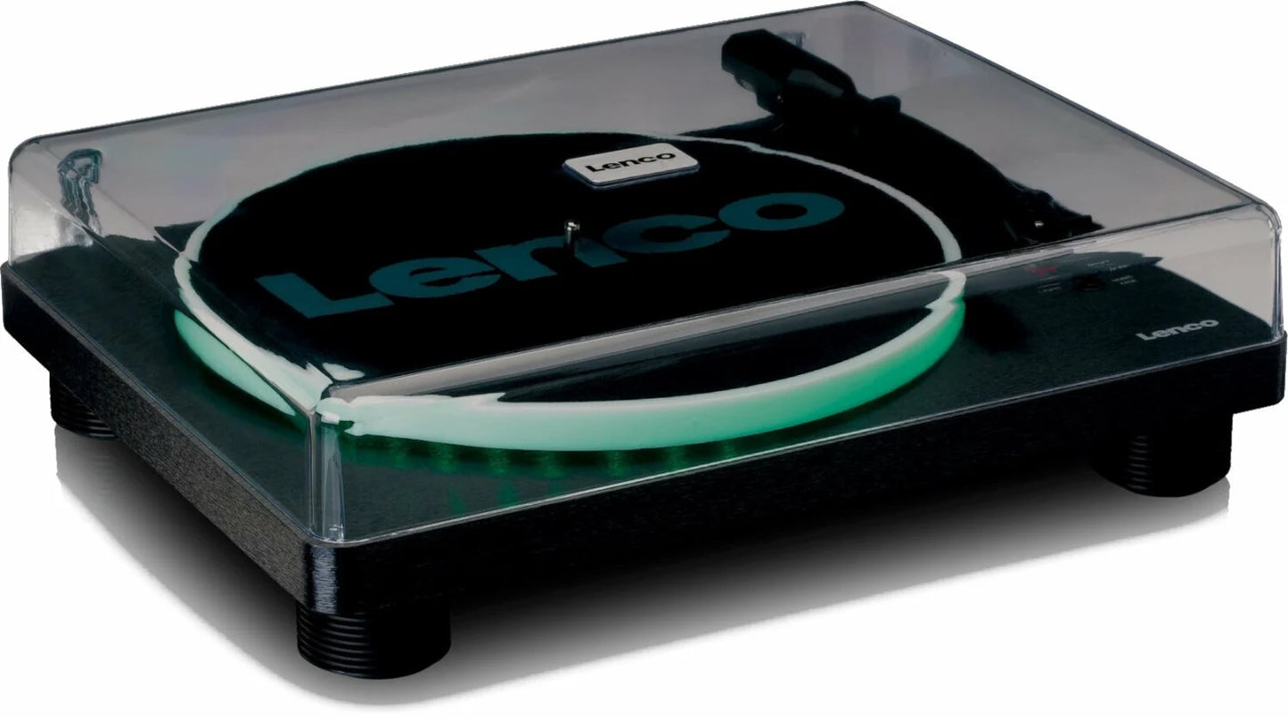 Lenco LS-50LEDBK – Lemezjátszó Beépített Hangszórókkal és LED Fényekkel