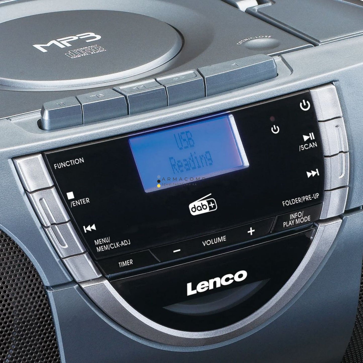 Lenco SCD-6800GY – Boombox DAB+, FM Rádióval és CD/MP3 Lejátszóval