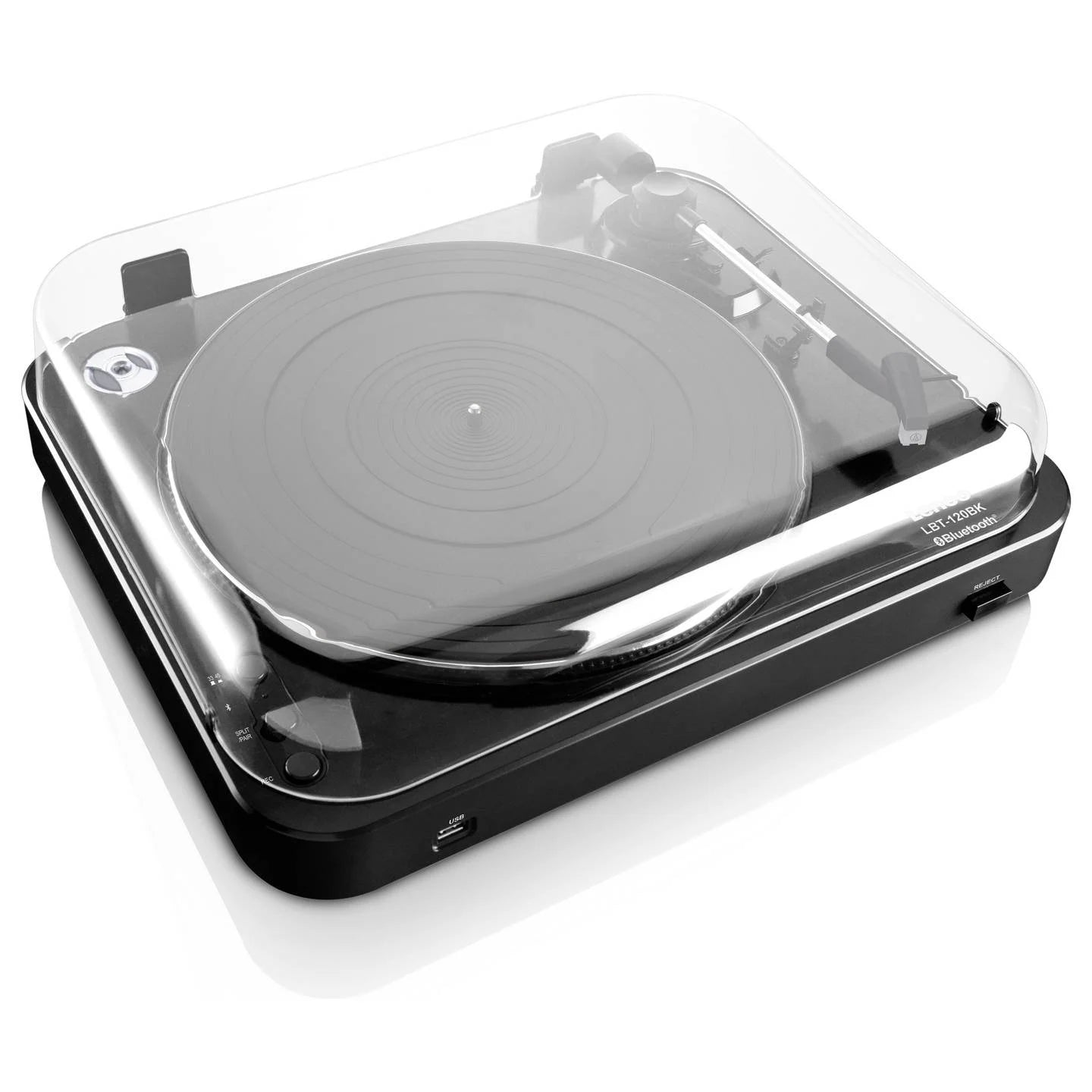 Lenco LBT-120BK – Bluetooth® Lemezjátszó USB Digitalizálással és Félautomata Vezérléssel