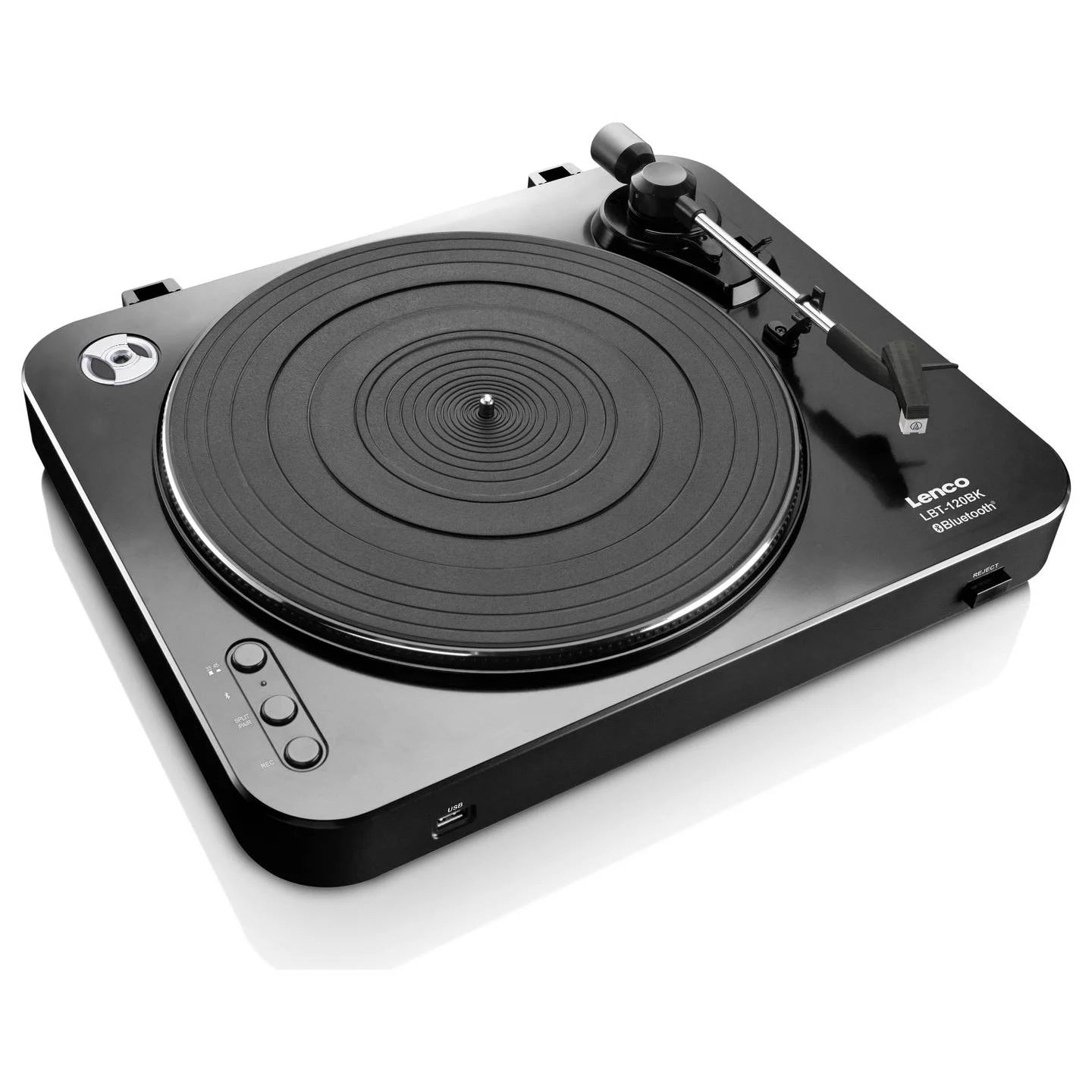 Lenco LBT-120BK – Bluetooth® Lemezjátszó USB Digitalizálással és Félautomata Vezérléssel